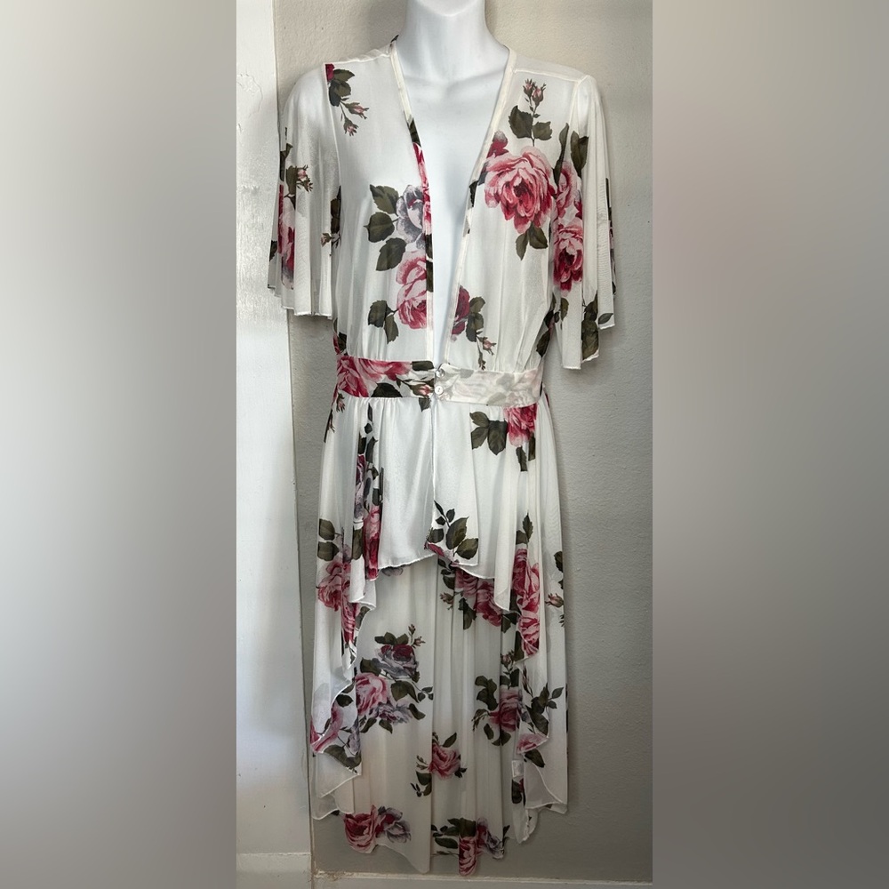 Haute Project Floral Duster Topper Beach Cover-Up size L